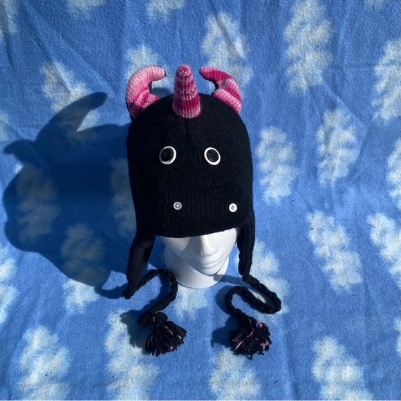 Dragon/Unicorn Fantasy Creature Earflap Hat! - Picture 2 of 5